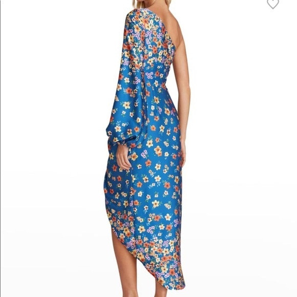 NWT- AMUR “Atara” One- Shoulder High-Low Floral Midi Dress - Picture 3 of 6